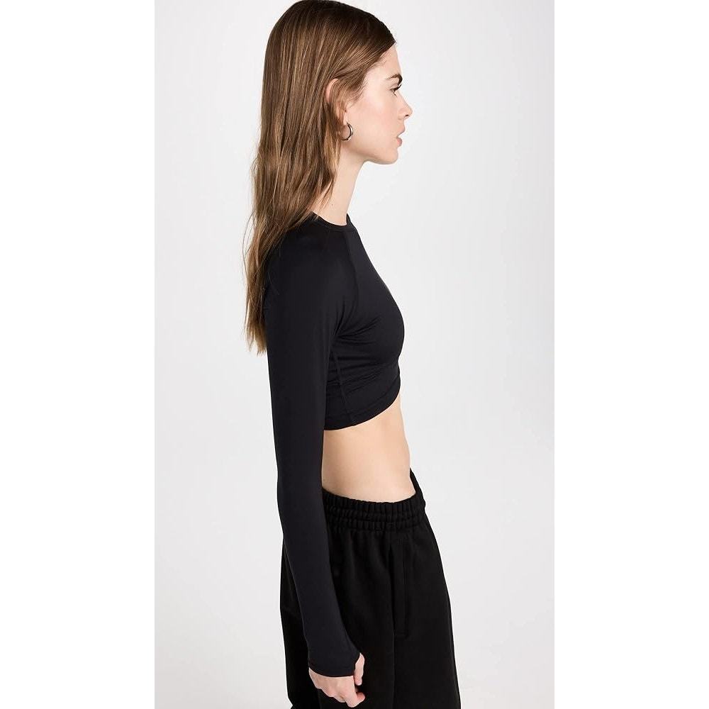 New Sweaty Betty All Day Wrap Waist Long Sleeve Top in Black Size M - Picture 3 of 12